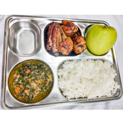 Chicken wings -rice - spinach