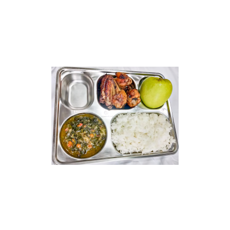 Chicken wings - rice - spinach